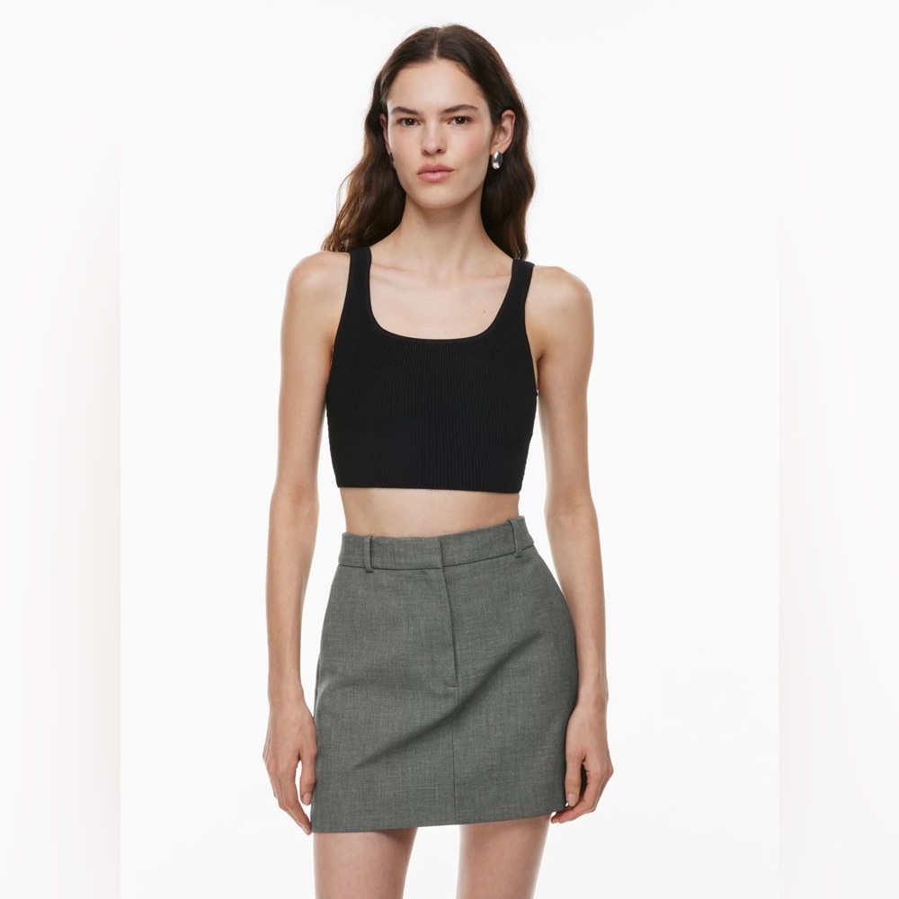 Babaton Sculpt Knit Squared-Neck Cropped Tank